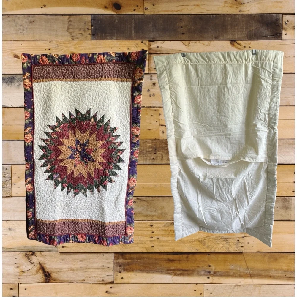 Floral Patchwork Quilted Pillow Shams - Picture 2 of 3